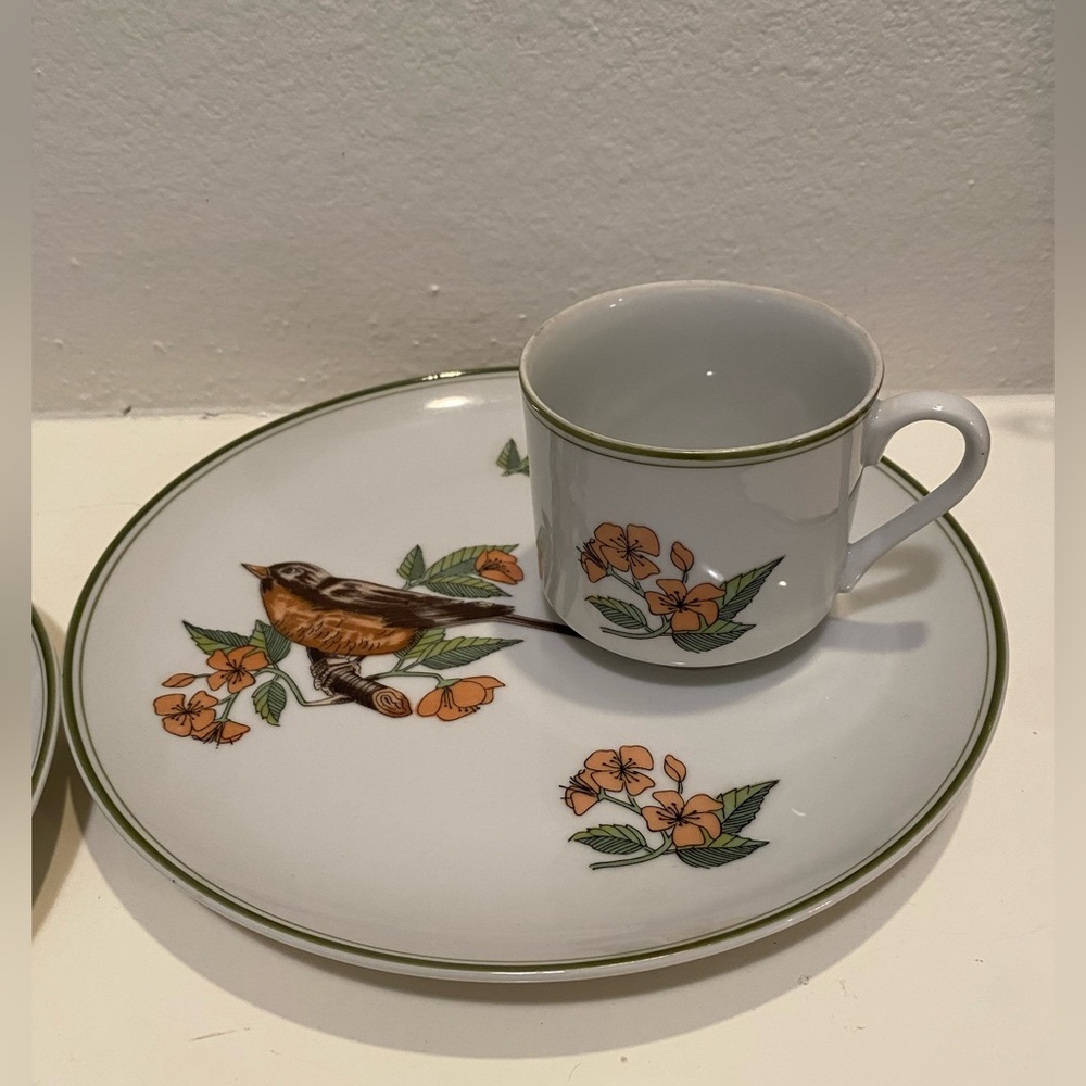 Fitz & Floyd Collector Bird Snack Set 1975- Set of 2 - Picture 6 of 12